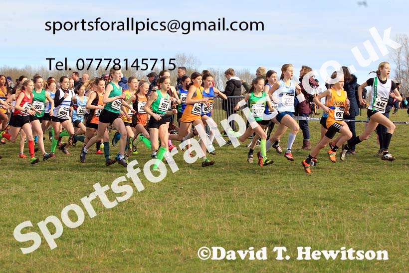 Girls Under-13s 2023 UK CAU Inter Counties Cross Country Champs, Prestwold Hall, Loughborough. Photo: David T. Hewitson/Sports for All Pics